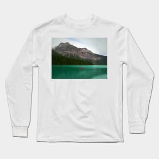 A Red Canoe on Emerald Lake Long Sleeve T-Shirt